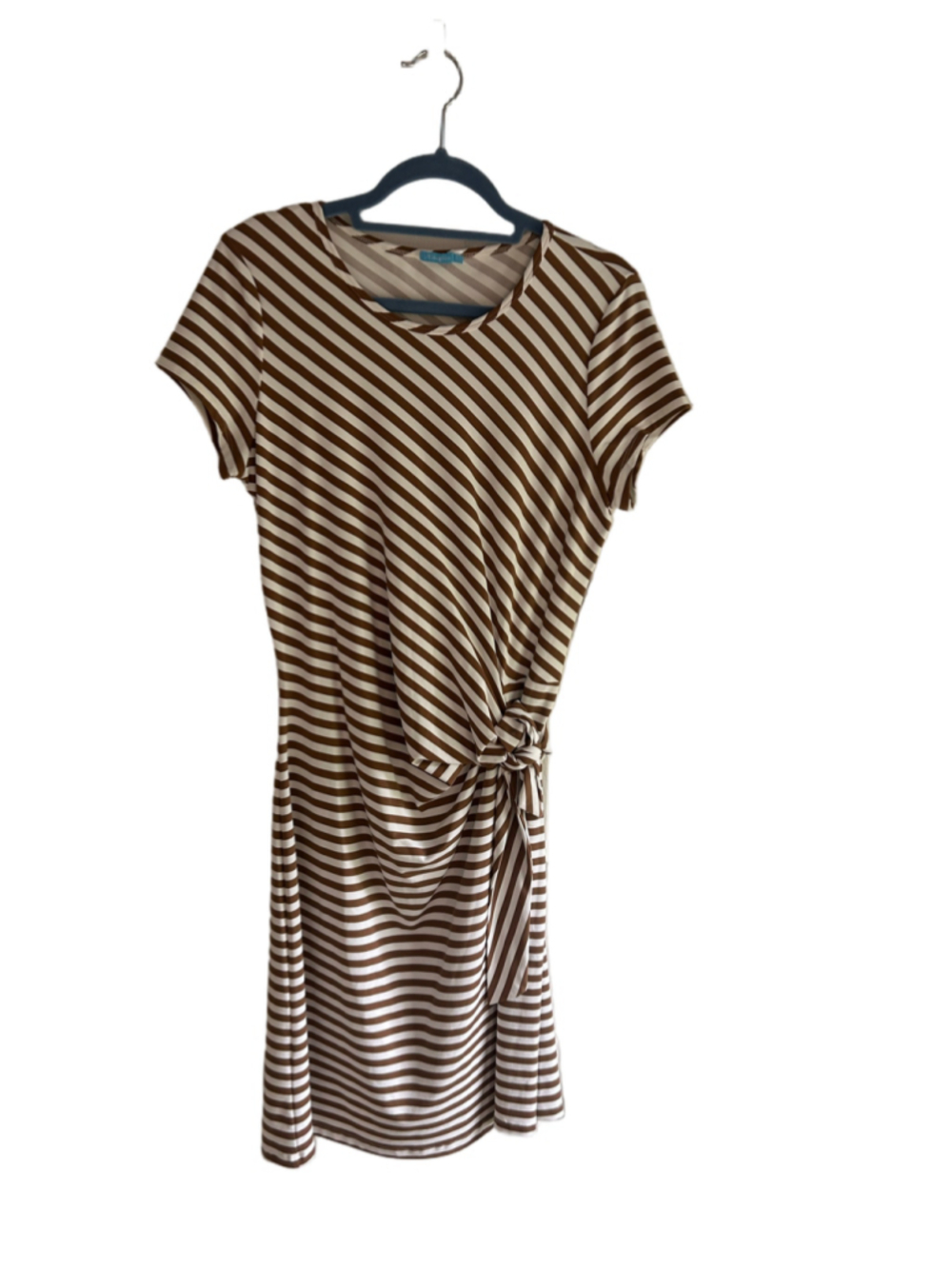 Women's J.McLaughlin Striped Mini Dress, Size L, White and Brown
